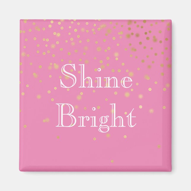 Pink Gold Confetti Magnet (Front)