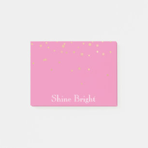 Pink Gold Confetti Post-it Notes