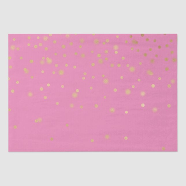 Pink Gold Confetti Tissue Paper (Front)
