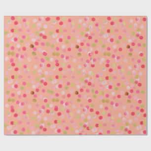 Pink & Gold Confetti Wrapping Paper 