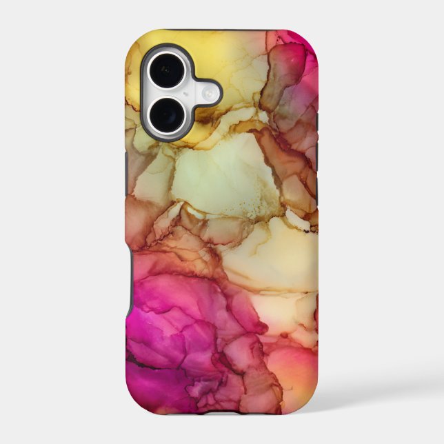 Pink Gold Cream Alcohol Ink Abstract (Back)