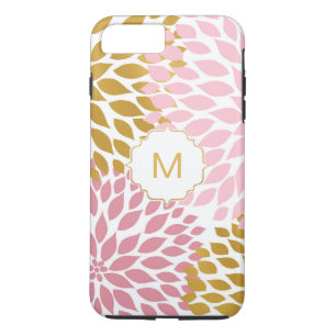 Pink Gold Dahlia Floral blooms iPhone 8 Plus/7 Plus Case