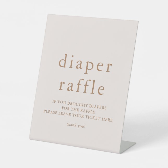 Pink Gold Diaper Raffle Pedestal Sign (Front)