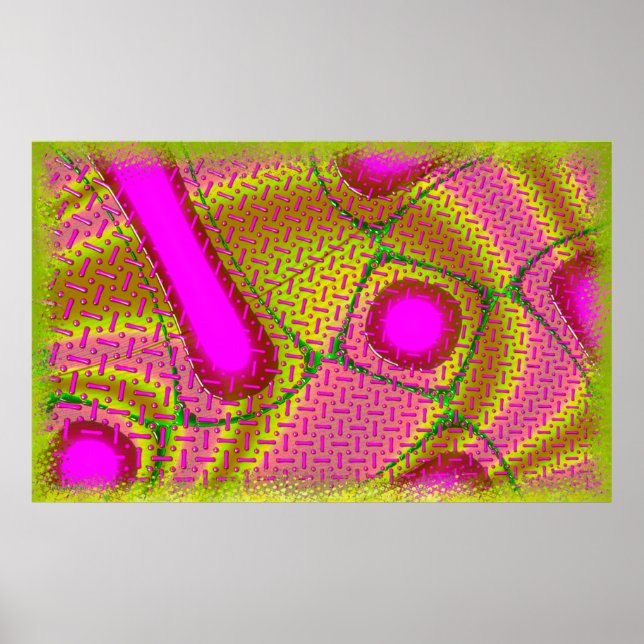 Pink & Gold Dichroic Psychedelic Poster (Front)