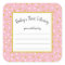 Pink gold dot baby shower bookplate for girl