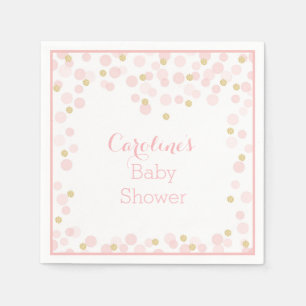 Pink Gold Dots Baby Shower Napkin