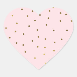 Pink Gold Dots Confetti Celebration Bridal Shower Heart Sticker