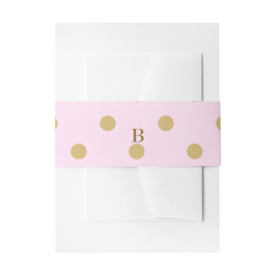 Pink & Gold Dots Princess Birthday Party Invitation Belly Band