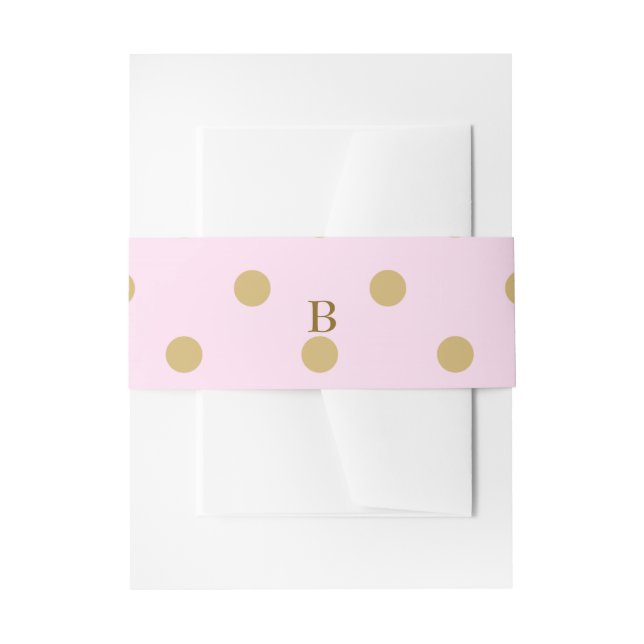 Pink & Gold Dots Princess Birthday Party Invitation Belly Band (Front Example)