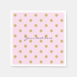 Pink & Gold Dots Royal Crown Princess Party Napkin