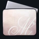 Pink Gold Elegance⎥Monogram Computer Sleeve<br><div class="desc">Pink gold metalic background with elegant script oversized monogram which can be personalized with your own letter and looks wonderful in all variations. If you wish to have more elegant script just for you please contact me through my store for more personalization.</div>