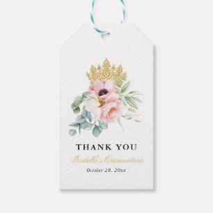 Pink & Gold Elegant Quinceañera Gift Tags