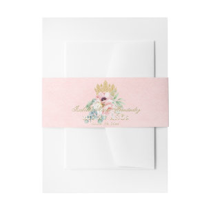 Pink & Gold Elegant Quinceañera Invitation Belly Band