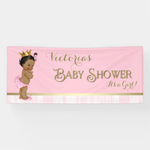Pink Gold Ethnic Princess Baby Shower Banner