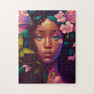 Pink Gold Fairy Fae Woman Fantasy Art Jigsaw Puzzl Puzzle