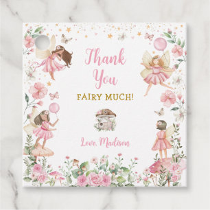 Pink Gold Fairy Princess Tea Party Favour Tags