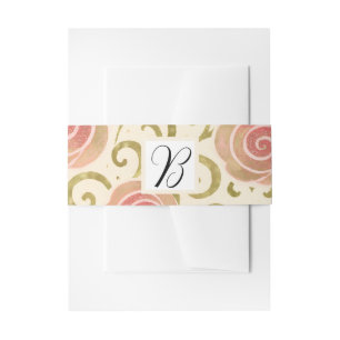 Pink & Gold Fairy Tale Storybook Princess Roses Invitation Belly Band