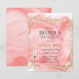 Pink Gold Fairytale Brunch & Bubbly Invitation