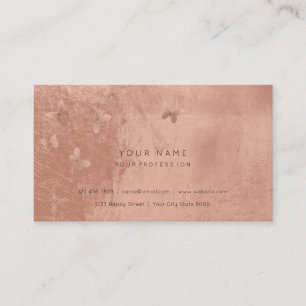 Pink Gold Faux Black Blush Cooper Vip Metallic Business Card