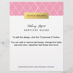Pink & Gold Faux Foil Chevron Pattern Flyer