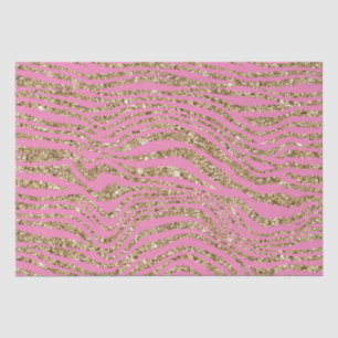 Pink Gold Faux Glitter Zebra  Tissue Paper