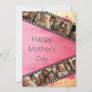Pink & Gold Film Strip Photo Mother's Day Card