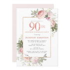 Pink Gold Floral 90th Birthday Party