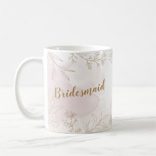 Pink & Gold Floral Bridesmaid Mug