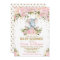 Pink & Gold Floral Elephant Baby Shower Invitation