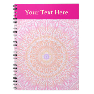 Pink Gold Floral Mandala Personalised Notebook