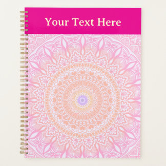 Pink Gold Floral Mandala Personalised Planner