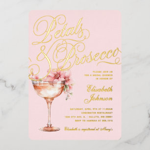 Pink Gold Floral Petals & Prosecco Bridal Shower 