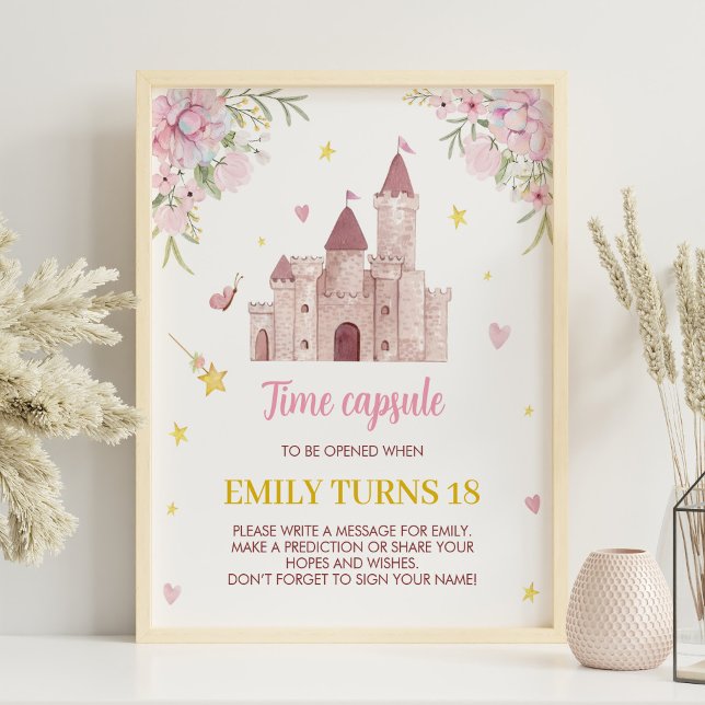 Pink Gold Floral Princess Crown Time Capsule Poste Poster (Creator Uploaded)