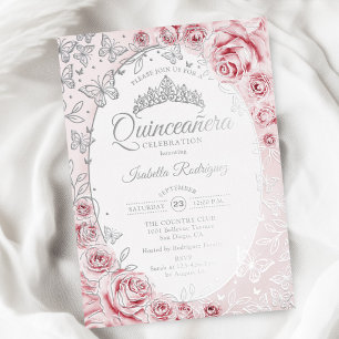 Pink Gold Floral Quinceanera