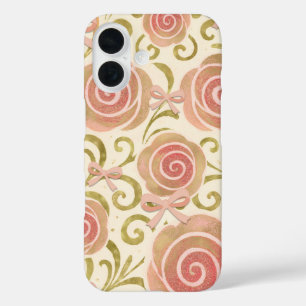 Pink & Gold Floral with Bows Princess Roses iPhone 16 Case