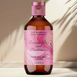Pink Gold Foil Cosmetics or Dropper Bottle Label