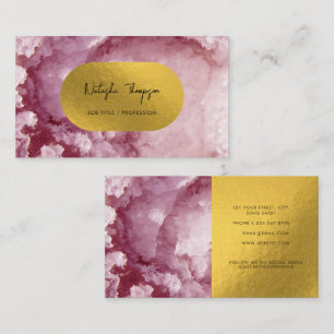 Pink Gold Foil Sea Crystals Signature Business Card