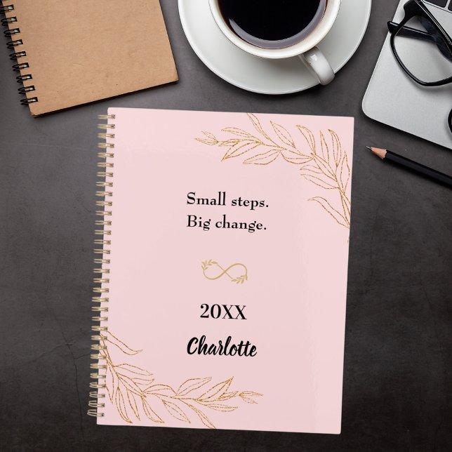 Pink gold foliage motivational quote 2026 planner (Creator Uploaded)