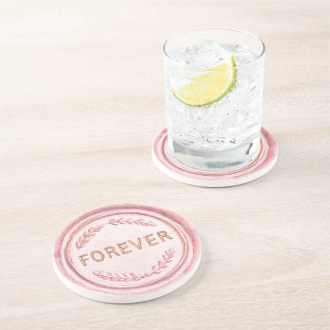 Pink Gold Forever Coaster (Side)