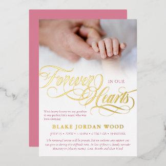 Pink Gold Forever In Our Hearts Baby Memorial