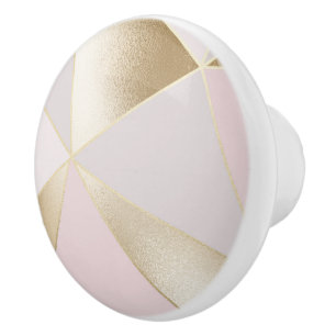 Pink Gold Geometric   Ceramic Knob