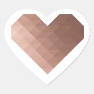 Pink Gold Geometric Chic Heart Sticker