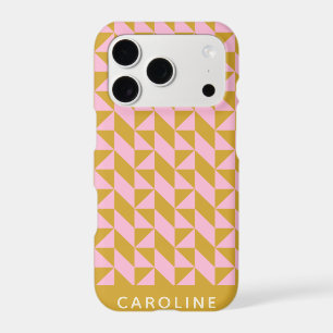 Pink Gold Geometric Shapes Pattern Personalised