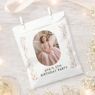 Pink Gold Girl 5th Birthday Party Favour Bag