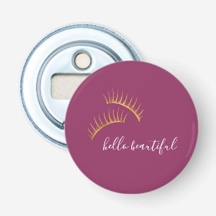 Pink Gold Glam Eyelashes Bottle Opener