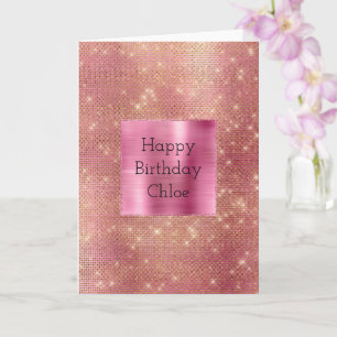 Pink Gold Glam Sparkle Card
