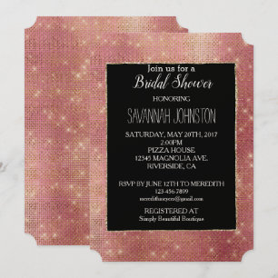 Pink Gold Glam Sparkle Invitation