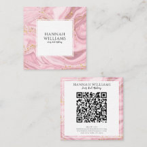 Pink & Gold Glitter Agate Qr Code Modern Unique