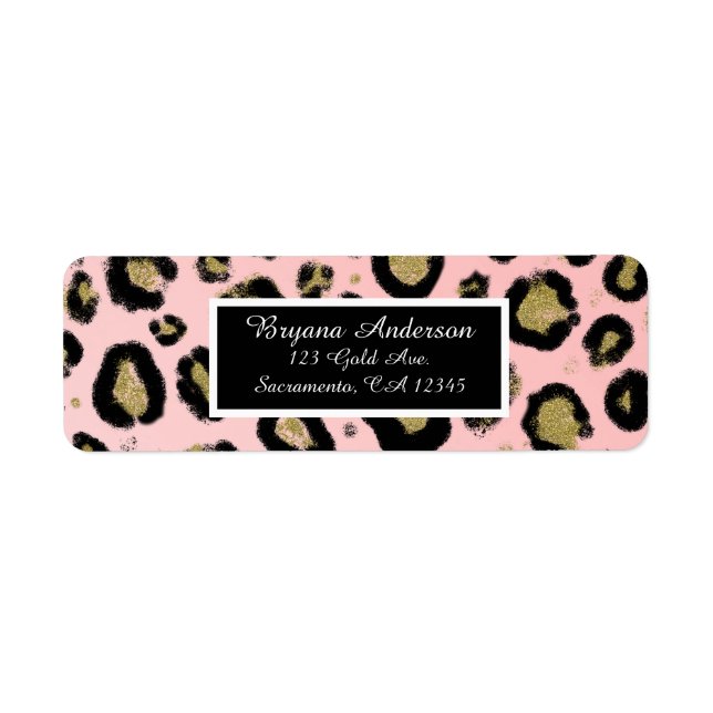 Pink Gold Glitter & Black Leopard Sweet 16 Party (Front)