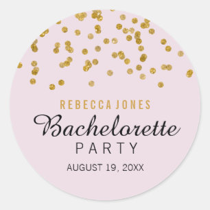 Pink Gold Glitter confetti Bachelorette Sticker